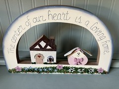 Hand Painted Wooden Home Sign Interchangeable Holidays Grannycore Decor