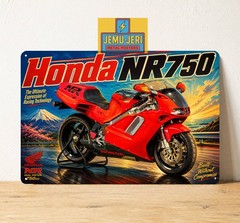 Honda NR750 Vintage Motorcycle Metal Sign 8x12in Retro Poster