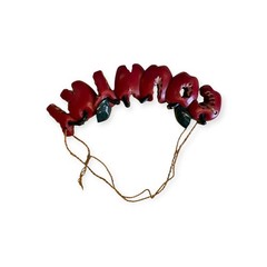 Vintage Homco Country Apple Wall Hanging Sign Red Farmhouse Home Interior 9”