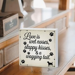 2D Farmhouse Style Dog Lover Wooden Sign Rustic Style Home Desk/Shelf Wall Decor