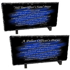 Law Enforcement A Police Officer’s Prayer Design Slate Rock Desk Accessory