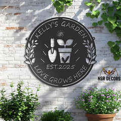 Custom Garden Name Sign, Backyard Decor, Gift for Gardener, Gift for Gardener