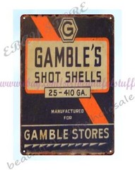 wall hanging designs living room Gambels shotgun shell ammo metal tin sign