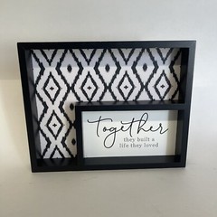 Wall Décor Wooden Sign 8×10” Positive Wall Art Wood Plaque Black &White,TOGETHER