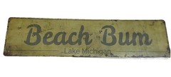 Beach Bum Lake Michigan Metal Sign NEW Coastal Lake House Beach Cottage Decor