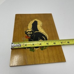 Hand Painted Scored Wood Picture Playful Skunk Vintage Cottage Cabin Decor