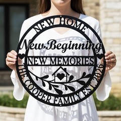 Custom Established Metal Sign, Personalized New Home Wall Decor