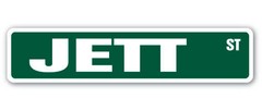 JETT Street Sign Childrens Name Room Metal Sign Decal