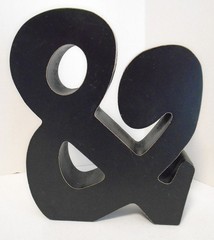 Ampersand Wall Plaque Black 7.25″ x 6″ x 1.25″ Freestanding or Hang on the Wall