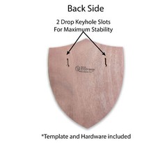 Santos Mahogany Plaque – Semi-gloss Finish, Shield with Stepped 0.25 Inch Round