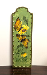 Vintage Butterfly Wall Hanging Plaque Ceramic Art Pottery Relief Decor Boho Natu