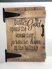God Quote Wall Hanging Wood Farm House Door Decor- 20”x14” Religious/Spiritual