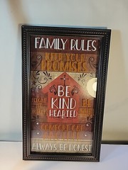 Interiors Framed Shadow Box Wall Decor “Family Rules” 9.5 In X 15.5 In