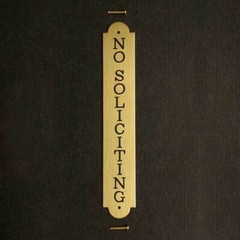 NO SOLICITING VERTICAL DOOR PLATE Engraved in Solid Brass 4.5″ High x .75″ Wide