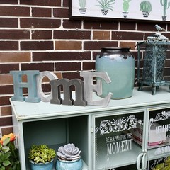 Rustic Wood Home Sign Decorative Cutout Word 15.75″ x 5.2″, Multicolors