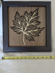 Wall Art Wooden Handcrafted Laser Cut Leaf Plaque 12″
