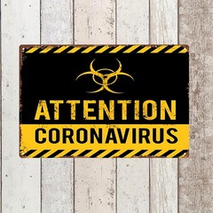 2D Flat Metal Warning Sign – Black Yellow White Stripes