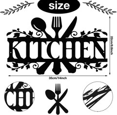Black Kitchen Metal Sign, Farmhouse Kitchen Pictures Wall Decor Rustic Wall Art
