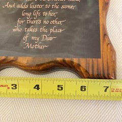VTG Mother Poem Lacquered Wood Wall Plaque Hanging 1980s Mothers Day 9” Oak