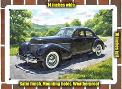 Metal Sign – 1936 Cord 810 Westchester 2 Watercolor – 14×10