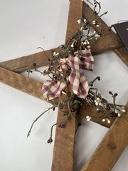 Primitive Wooden Faith Star Wall Hanging Rustic Country Farmhouse Wreath