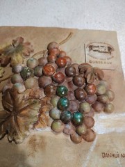 Danhui Nai Bordeaux Grapes Wall Tile Plaque 5.5”x 5.5” Signed Chateau Haut Brion