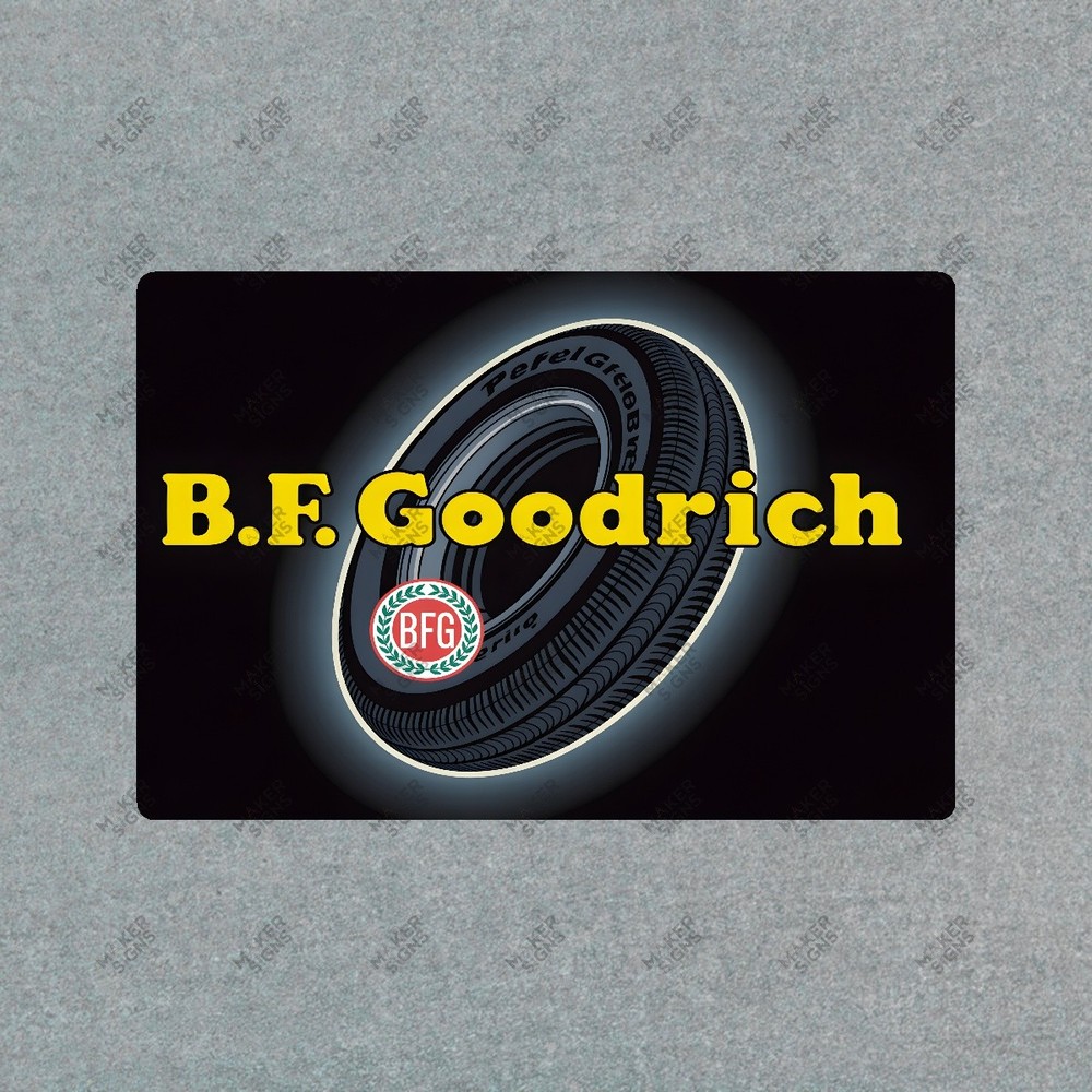 Vintage BFG Tires Metal Sign BFGoodrich Racing Advertisement Garage #474905