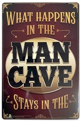 What Happens in the Man Cave Tin Sign – 20x30cm – 7.87″ x 11.81″