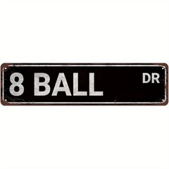8 Ball Drive Black Vintage Metal Sign Pool Player Wall Art Decoration Gift