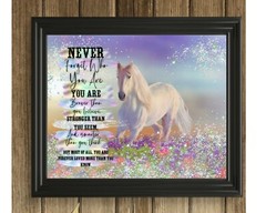 Never Forget Who You Are Suicide Awareness Horse Semi Colon UNFRAMED Art Print