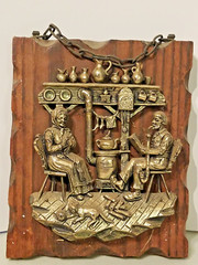 Vintage Made in West Germany 3D Sculpture Wooden Wall Plaque Lot of 2