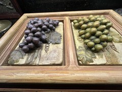 Vintage Handcrafted Les Raisin Grape Wall Plaque Chile Wooden Frame Artesian