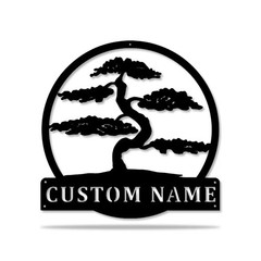 Personalized Bonsai Tree Metal Sign Custom Zen Garden Wall Art Tree Lover Gift