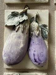 Vintage Shian Yih Resin Wall Plaque Vegetables & Fruit Lot Of 7 6×4.5 3D