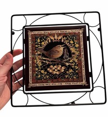 Jen Delyth Wall Art Hanging Tile Plaque Bird Nest Ribbons Celtic Wren