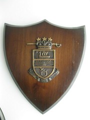 vintage wood plaque crest coat of arms