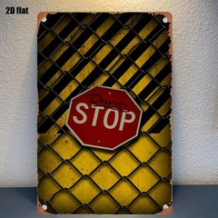 Retro “Don’t Stop” Fence & Barbed Wire Design Metal Sign for Industrial Wall Art
