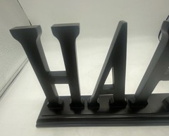 Wood Happy Tabletop Sign Rustic Shelf Mantel Home Decor 13 In Espresso Color