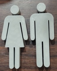 Plastic 3D Man And Woman Figures Bathroom Door Wall Closet Signs From 4″