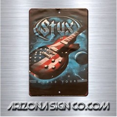 Vintage Look Reproduction Design STYX Rock Band Aluminum Sign 8 x 12