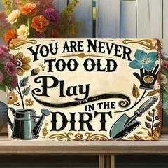 Humorous Gardening Vintage Metal Sign Decor Gift Tin Plaque for Patio/Backyard