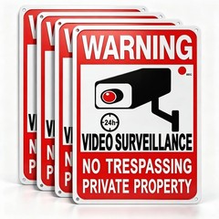 4-Pack Metal No Trespassing Signs Private Property 10 x 7 inch Rust Free 0.04