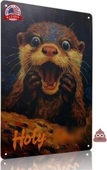 ydaeom Funny Bathroom Decor Tin Sign, Cute Animal Metal Wall Art For Restroom Dé