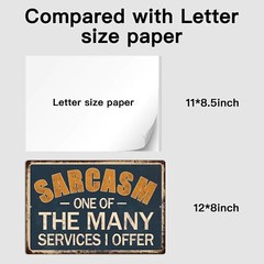 Putuo Decor Funny Metal Tin Sign – ‘Sarcasm: One of the Many Services I Offer’ H