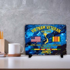 Personalized Vietnam Veteran Stone Proud Military Slate Plaque US Army Veteran G