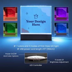 Mother and Daughter Distance Lighted RGB Acrylic Square, Mothers day gifts