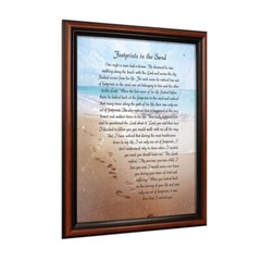 Footprints in the Sand Inspirational Wall Art, Christian Gifts for Women, Beach
