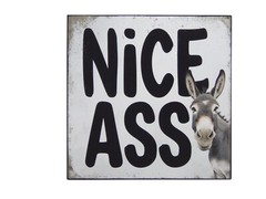 Nice Ass Donkey Funny Bathroom Toilet Restroom Sign Shelf Sitter Wall Art 5 x 5
