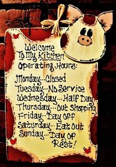 PIG Kitchen Operating Hours SIGN Wall Hanger Plaque Country Farm Decor Barnyard