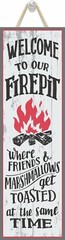 Rustic Where Friends get Toasted Welcome to our Firepit Sign Yard Campsite